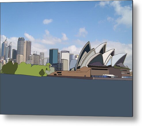 Sydney Metal Print featuring the digital art Sydney Opera House by John Mckenzie
