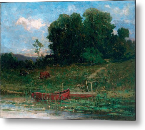 Edward Mitchell Bannister Metal Print featuring the painting The Farm Landing #1 by Edward Mitchell Bannister