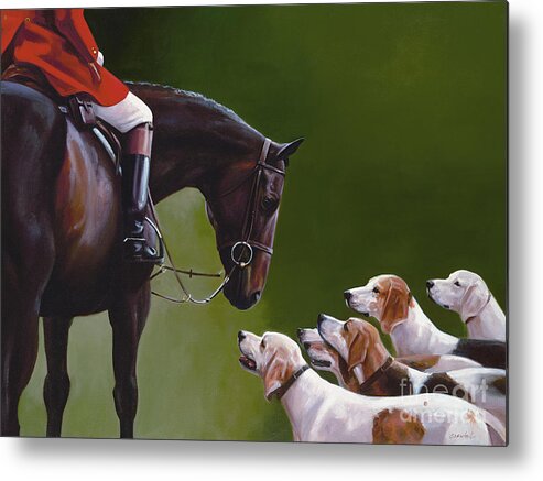 Hunt Metal Print featuring the painting The Greeting #2 by Janet Crawford