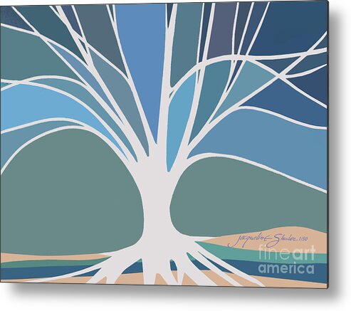 Tree Metal Print featuring the painting Tree of Light #1 by Jacqueline Shuler