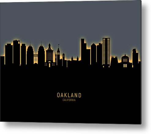 Oakland Metal Print featuring the digital art Oakland California Skyline #17 by Michael Tompsett