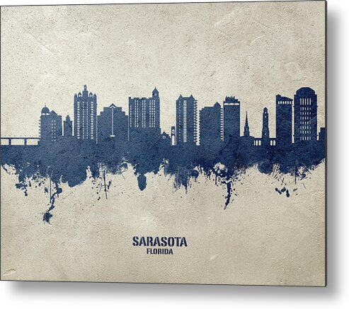 Sarasota Metal Print featuring the digital art Sarasota Florida Skyline #18 by Michael Tompsett