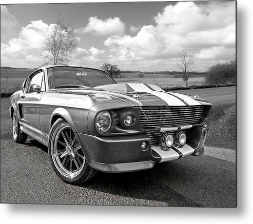 Ford Mustang Metal Print featuring the photograph 1967 Eleanor Mustang in Black and White by Gill Billington