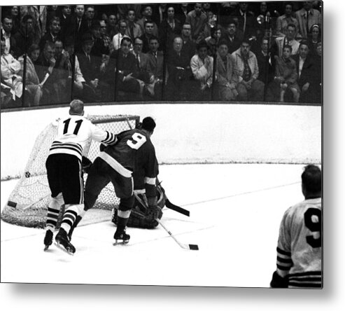 National Hockey League Metal Print featuring the photograph Chicago Blackhawks v Detroit Red Wings #2 by B Bennett
