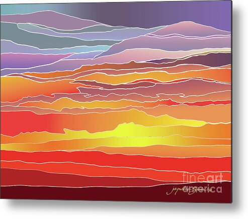 Sunrise Metal Print featuring the digital art Sunrise #2 by Jacqueline Shuler