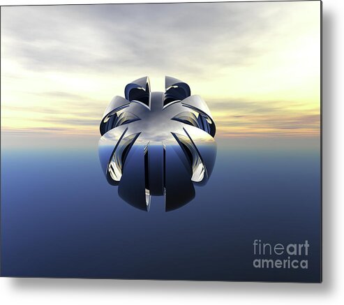 Space Metal Print featuring the digital art Unidentified Flying Object by Phil Perkins