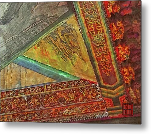 Architecture Metal Print featuring the mixed media 201 Ceiling Decoration Detail, Jade Palace Temple, Pingtung, Taiwan by Richard Neuman Architectural Gifts