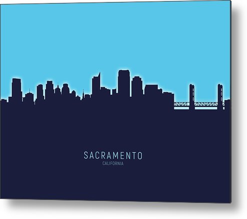 Sacramento Metal Print featuring the digital art Sacramento California Skyline #23 by Michael Tompsett