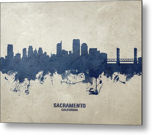 Sacramento Metal Print featuring the digital art Sacramento California Skyline #24 by Michael Tompsett