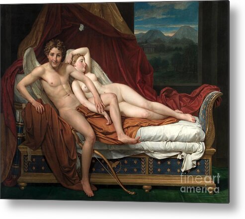 Cupid And Psyche Metal Print featuring the painting Cupid and Psyche #3 by Jacques-Louis David