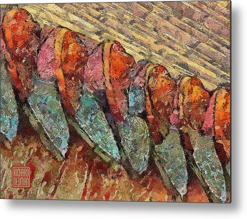 Abstract Metal Print featuring the mixed media 346 Colorful Roof Tiles, Sanxia Temple, New Taipei City, Taiwan by Richard Neuman Architectural Gifts