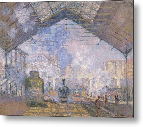 Claude Monet Metal Print featuring the painting The Gare St Lazare #4 by Claude Monet