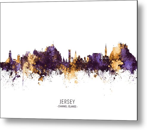 Jersey Metal Print featuring the digital art Jersey Channel Islands Skyline #9 by Michael Tompsett