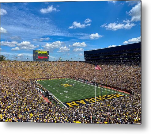 Michigan Stadium Metal Print featuring the photograph A Day at the Big House by Mountain Dreams