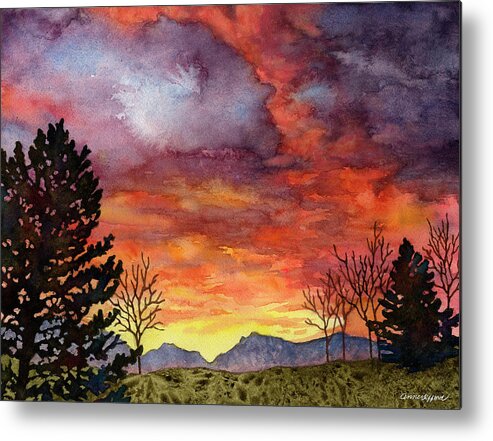 Sunset Painting Metal Print featuring the painting A Different Kind of Fire by Anne Gifford