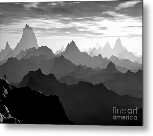 Travel Metal Print featuring the digital art A Long Hike by Phil Perkins