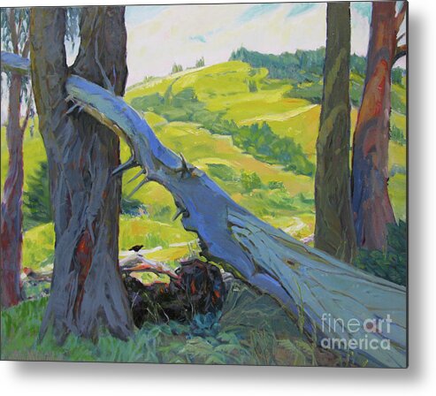 Russian River Metal Print featuring the painting A Quiet Perch by John McCormick