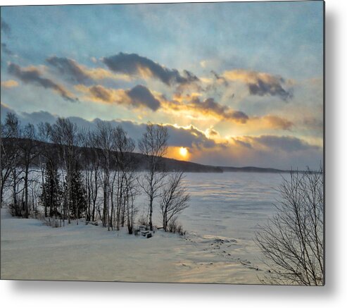 Snow Metal Print featuring the photograph A Winter Sunset by Russel Considine