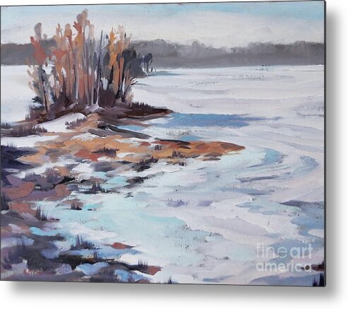 Winter Metal Print featuring the painting Above the Ice by K M Pawelec