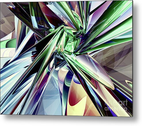 Three Dimensional Metal Print featuring the digital art Abstract Chaos by Phil Perkins