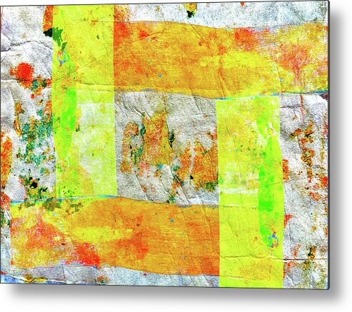 Abstract Gel Print Metal Print featuring the mixed media Abstract October 1 by Lorena Cassady
