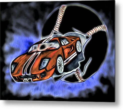 Abstract Metal Print featuring the digital art Actual Sports Car Abstract by Ronald Mills
