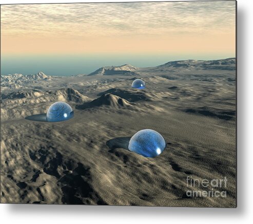 Mystery Metal Print featuring the digital art Alien Spheres by Phil Perkins