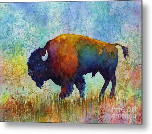 Bison Metal Print featuring the painting American Buffalo 5 by Hailey E Herrera