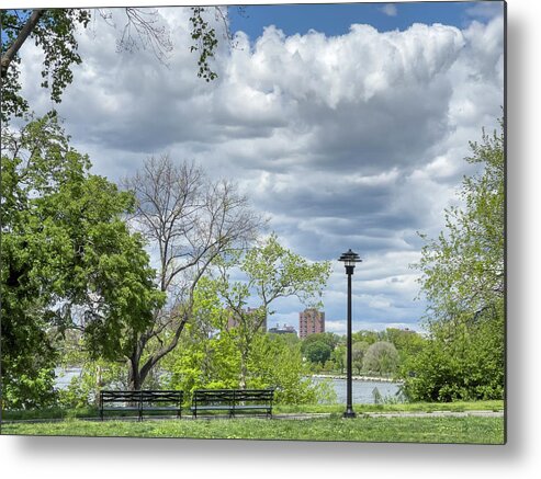Astoria Park Metal Print featuring the photograph Astoria Park Among the Clouds by Cate Franklyn