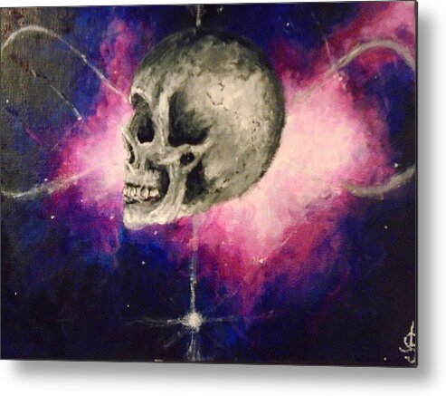 Skull Metal Print featuring the painting Astral Projections by Jen Shearer