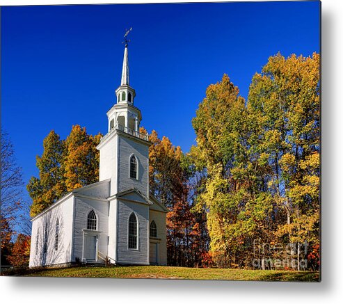 Church Metal Print featuring the photograph Autumn Church in Maine by Olivier Le Queinec