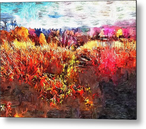 Autumn Metal Print featuring the mixed media Autumn Field by Christopher Reed