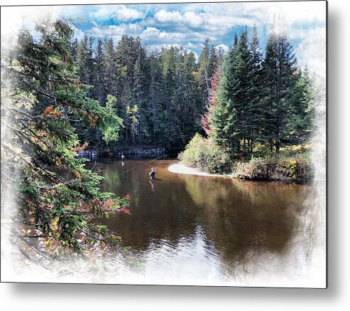 Maine Metal Print featuring the photograph Autumn Fly Fishing in Maine by Russel Considine