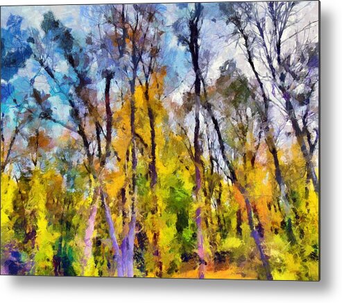 Trees Metal Print featuring the mixed media Autumn in the Park by Christopher Reed