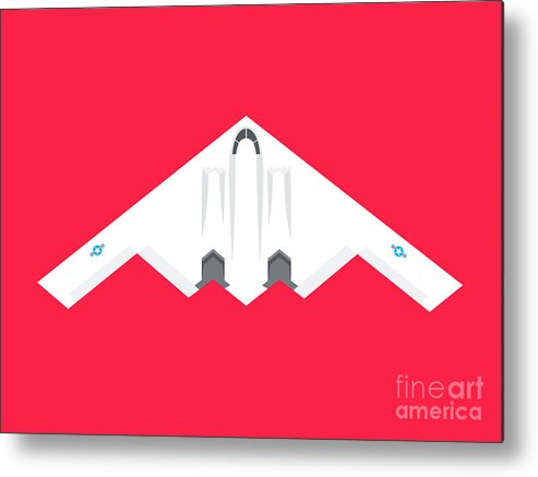 Aviation Metal Print featuring the digital art B2 Stealth Bomber Jet Aircraft - Crimson by Organic Synthesis