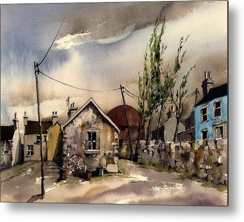  Metal Print featuring the painting Ballyknockan Village, Wicklow by Val Byrne