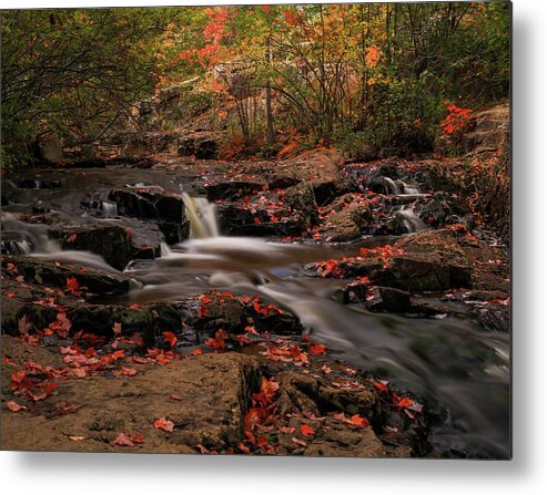 Beautiful Autumn Cascades Metal Print featuring the photograph Beautiful Autumn Cascades by Dan Sproul