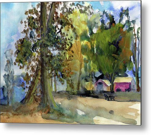 California Metal Print featuring the painting Bible Camp with Tents by Randy Sprout
