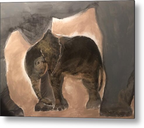  Metal Print featuring the mixed media Big/Small by Angie ONeal