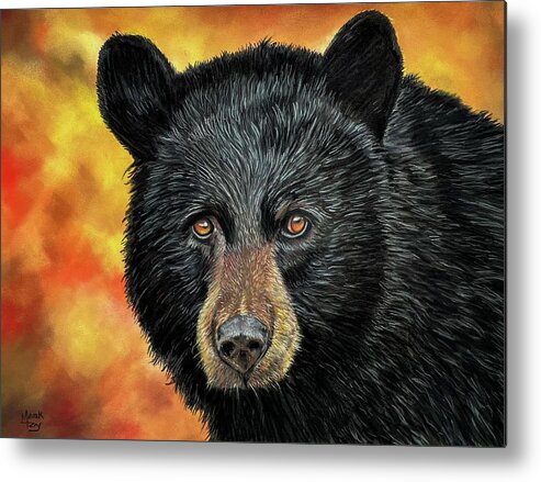 Bear Metal Print featuring the painting Black and Gold by Mark Ray