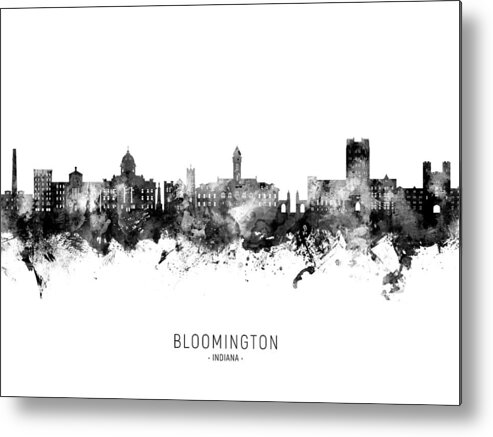 Bloomington Metal Print featuring the digital art Bloomington Indiana Skyline #66 by Michael Tompsett