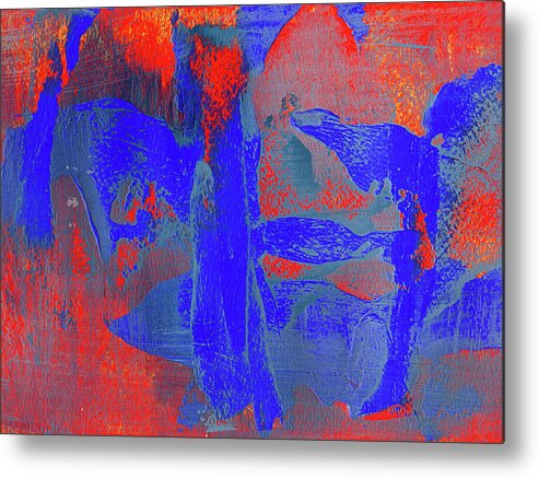 Fauvism Metal Print featuring the painting Blue Moves by Cynthia Fletcher