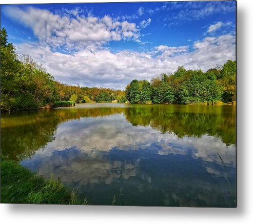 Landscape Metal Print featuring the photograph Blue Sky Blue Water by Tito Slack