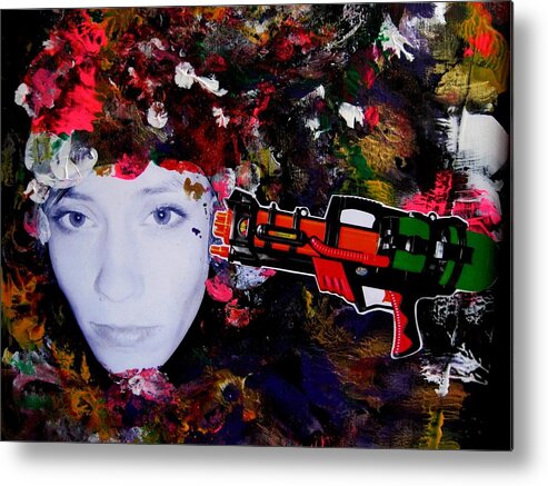 Collage Metal Print featuring the digital art Boom by Tanja Leuenberger