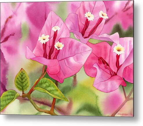 Bougainvillea Metal Print featuring the painting Bougainvillea by Espero Art
