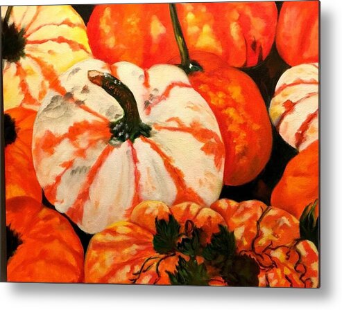 Fall Metal Print featuring the painting Bountiful Harvest by Juliette Becker