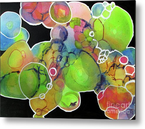 Color Metal Print featuring the painting Bubble Art 2 by Kathy Braud