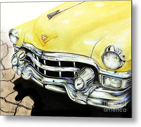 Automobile Metal Print featuring the drawing Caddy by David Neace CPX