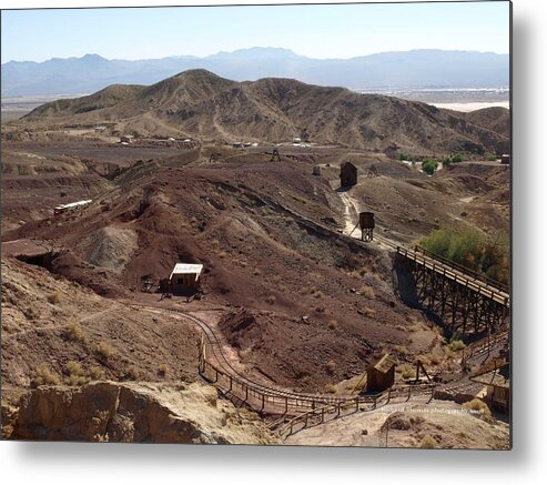 California History Mining Town Calico Yermo Ghost Town Metal Print featuring the photograph Calico Odessa Rail by Richard Thomas