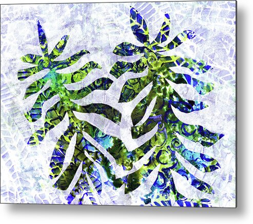 Tropical Metal Print featuring the painting Calico Succulents by Cynthia Fletcher
